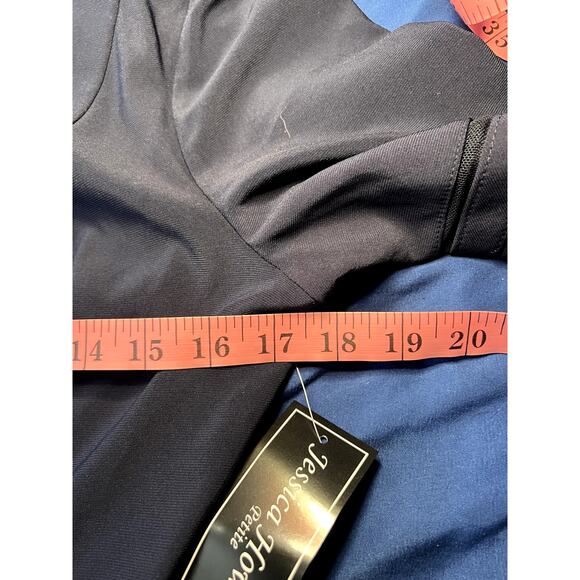NWT Jessica Howard jersey navy mesh trim dress womens 8 corpcore career preppy - Picture 9 of 10